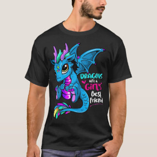 T-shirt Les dragons sont les meilleures amies pour les fem