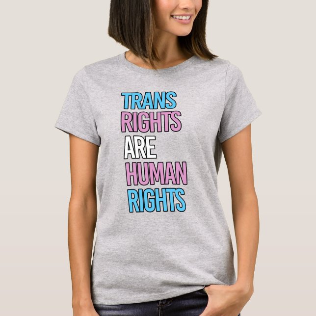 T-SHIRT LES DROITS TRANS SONT DES DROITS DE L'HOMME (Devant)