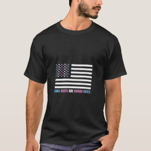 T-shirt Les droits trans sont droits humains USA Drapeau A
