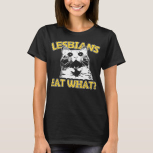 T-shirt Les Drôle Amoureux de les chats Lesbiennes mangent