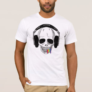 T-shirt Les écouteurs de crâne LÈVENT l'arc-en-ciel A