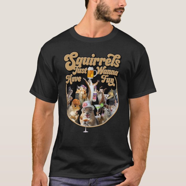T-shirt Les Écureuils Veux Juste S'Amuser (Devant)