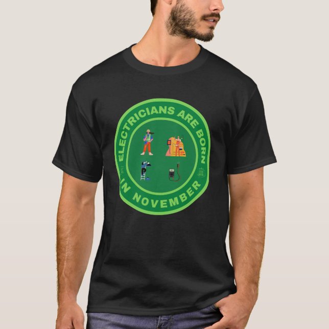 T-shirt Les électriciens sont nés en novembre design alter (Devant)