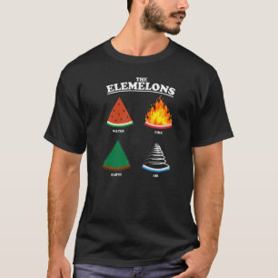 T-shirt Les Elemelons Watermelon Air Earth Fire Punny Foo