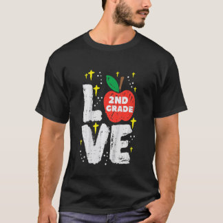 T-shirt Les Enfants Aiment La Pomme de 2e Année Deuxième J