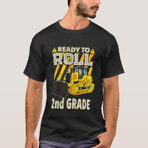 T-shirt Les Enfants Retournent À L'École Bulldozer Prêt À