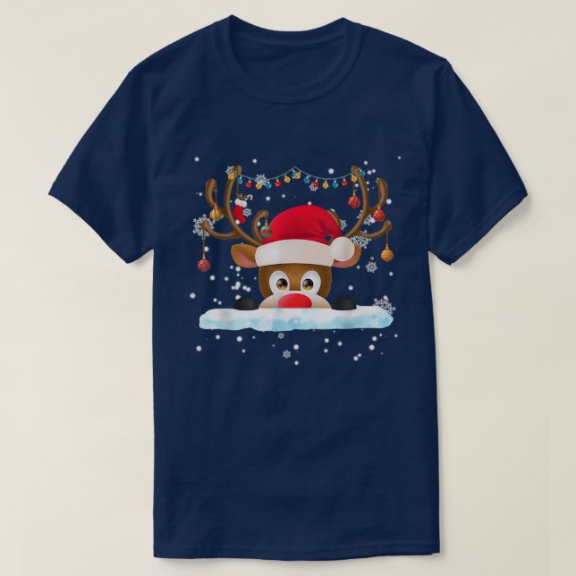 T-shirt Les enfants Rudolph le rouge Nez Reindeer Noël Paj (Design devant)
