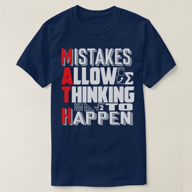 T-shirt Les erreurs de l'enseignant de mathématiques perme (Design devant)