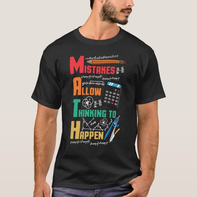 T-shirt Les erreurs mathématiques permettent de penser aux (Devant)