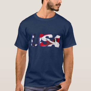 T-shirt Les Etats-Unis clôturant - chemise bleue