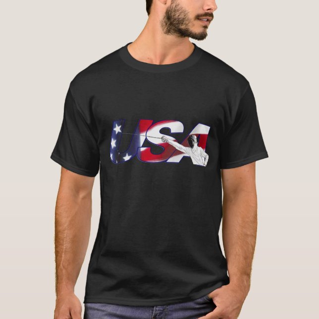 T-shirt Les Etats-Unis clôturant - chemise noire (Devant)