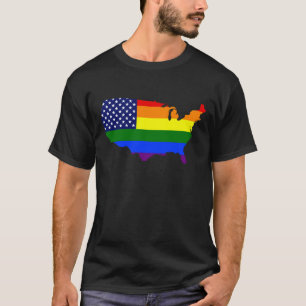 T-SHIRT LES ETATS-UNIS DE L'ARC-EN-CIEL ETATS-UNIS