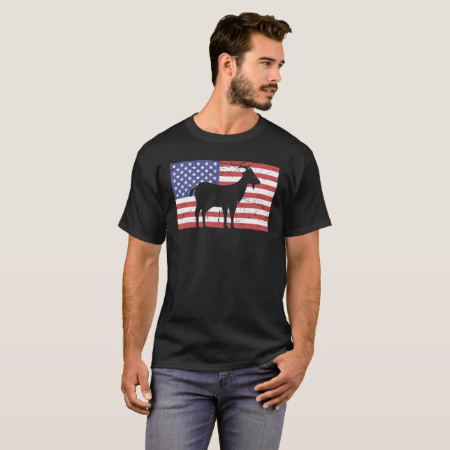 T-shirt Les Etats-Unis diminuent et chèvre (Devant entier)