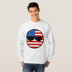 T-shirt Les Etats-Unis Geeky tendants drôles Countryball