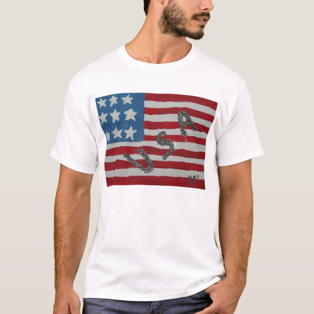 T-shirt Les Etats-Unis GlitterFlag (Devant)