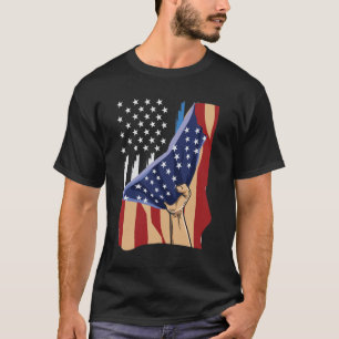 T-shirt Les Etats-Unis Se Tiennent Derrière La Ligne Bleue