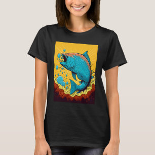 T-shirt Les fans de tournoi de pêche Pop Big Fish Catcher