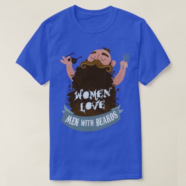 T-shirt Les femmes aiment les hommes avec la barbe (Design devant)