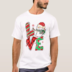 T-shirt Les femmes aiment Noël Snowman Père Noël Noël 2021