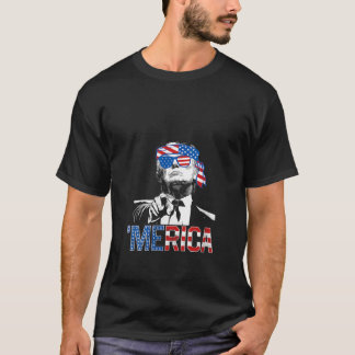 T-shirt Les femmes amusantes Trump 4 juillet l'Amérique Am
