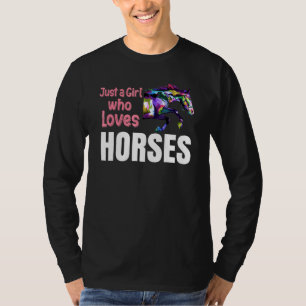T-shirt Les Femmes Animales Équestres Juste Une Fille Qui