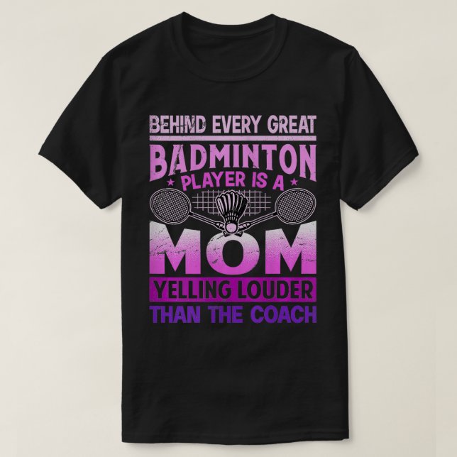 T-shirt Les femmes BADMINTON MOM hurlent plus fort que l'e (Design devant)