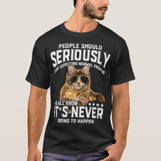 T-shirt Les Femmes Chat Les Gens Devraient Sérieusement Gr