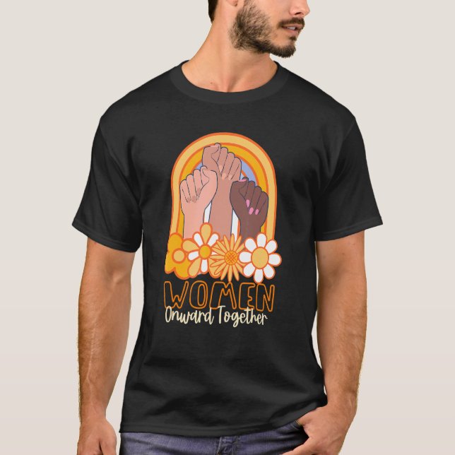 T-shirt Les Femmes Ensemble Forte Femme Autonomisation Quo (Devant)