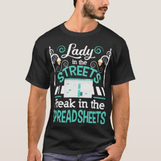 T-shirt Les Femmes Font Du Freak Dans Les Tableaux De Calc