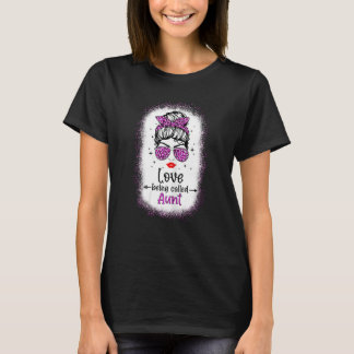 T-shirt Les Femmes J'Aime Être Appelée Tante Leopard Messy
