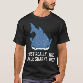 T-shirt Les Femmes J'Aime Vraiment Les Requins De Baleine,