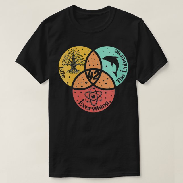 T-shirt Les femmes Les 42 réponses à la vie L'Univers et j (Design devant)