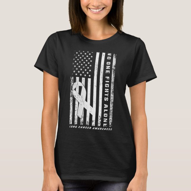 T-shirt Les Femmes Luttent Seul Contre Le Cancer Du Poumon (Devant)