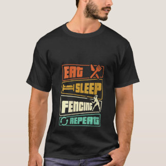 T-shirt Les femmes mangent des clôtures de sommeil Répéter