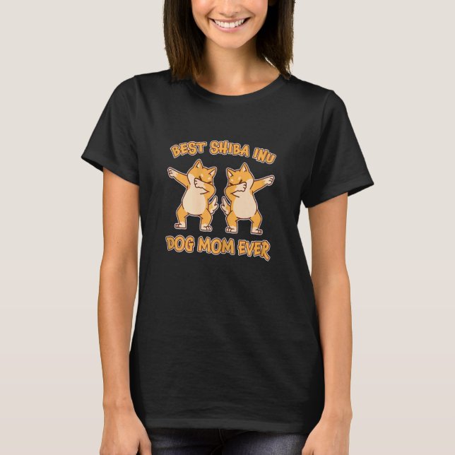 T-shirt Les Femmes Meilleures Shiba Inu Maman Jamais Chien (Devant)