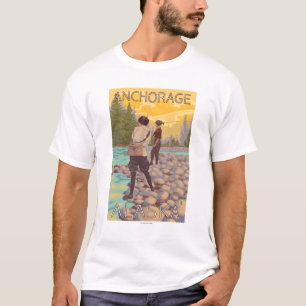 T-shirt Les femmes pilotent la pêche - Anchorage, Alaska