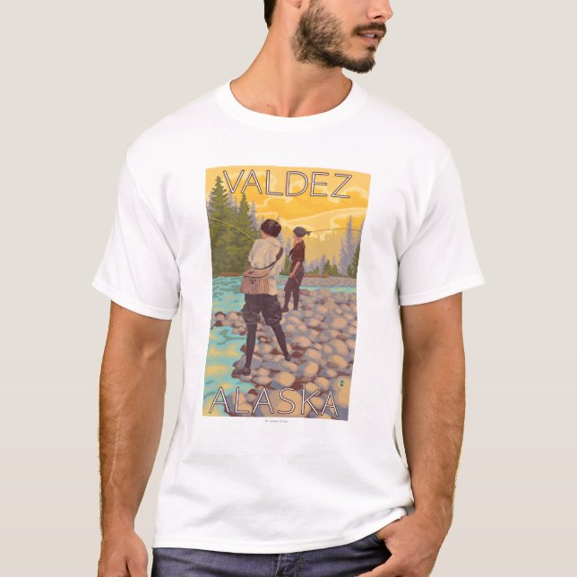 T-shirt Les femmes pilotent la pêche - Valdez, Alaska (Devant)