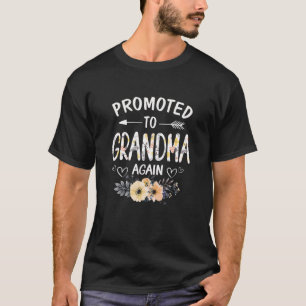 T-shirt Les Femmes Promues À Grand-Mère À Nouveau Fleur No