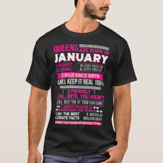 T-shirt Les femmes reines sont nées janvier Funny Birthday