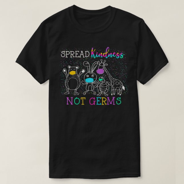 T-shirt Les femmes répandent la gentillesse pas Germes mig (Design devant)