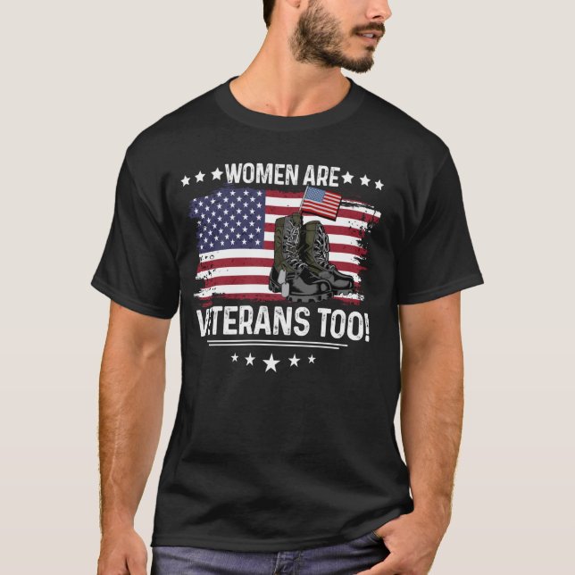 T-shirt Les femmes sont aussi des vétérans - Les femmes vé (Devant)