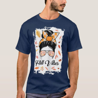 T-shirt Les femmes tombent vibes désordre bun automne sais