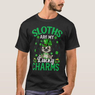 T-shirt Les Fentes Drôle Sont Mes Charms Chanceux Sloth St
