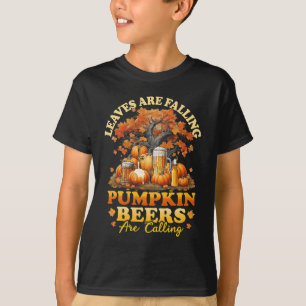 T-shirt Les Feuilles De Bières D'Halloween Tombent Les Biè
