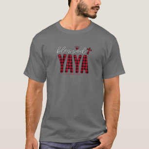 T-shirt Les Filles Ce Béni Noni Noël Léopard Plaid Dieu