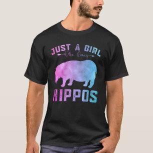 T-shirt Les Filles D'Hippopotames Drôle Juste Une Fille Qu