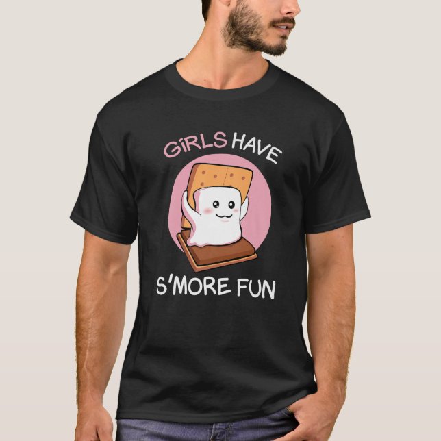 T-shirt Les Filles Ont Plus Amusant Camping Camper Glampin (Devant)