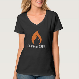 T-shirt Les filles peuvent griller le V-Cou