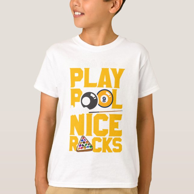 T-shirt Les Filles Qui Jouent Au Billard Ont De Belles Rac (Devant)