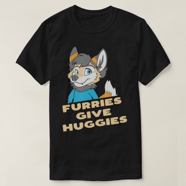 T-shirt Les Furies Donnent Huggies Furry Hug Funny Mignonn (Design devant)